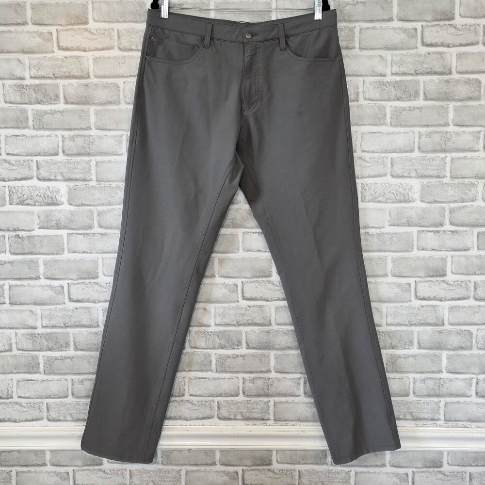 FootJoy Men 35x34 Athletic Fit Performance Golf Pants Gray Stretch Trousers